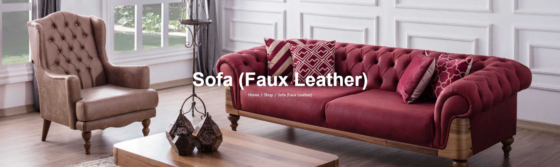 White Faux Leather Sofa