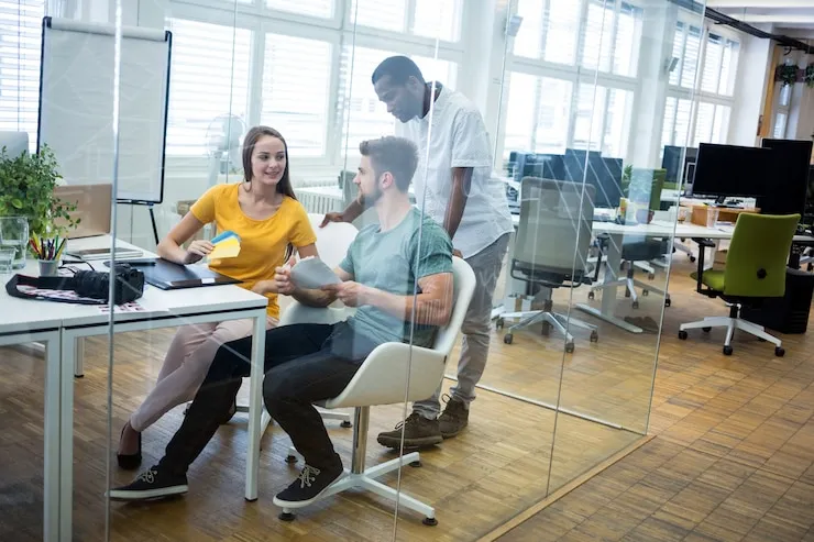 IT employees working in an office